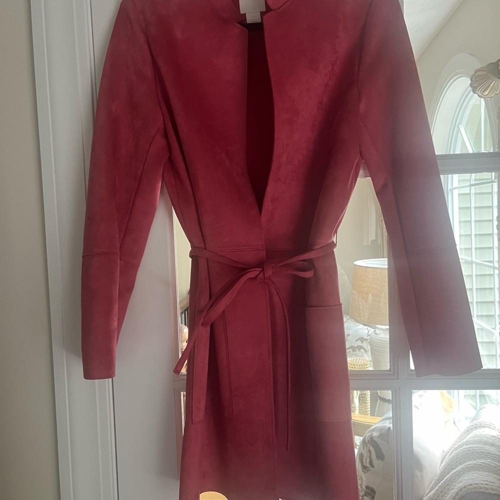 H&M.  Faux suede belted jacket Size 4 - Picture 2 of 10